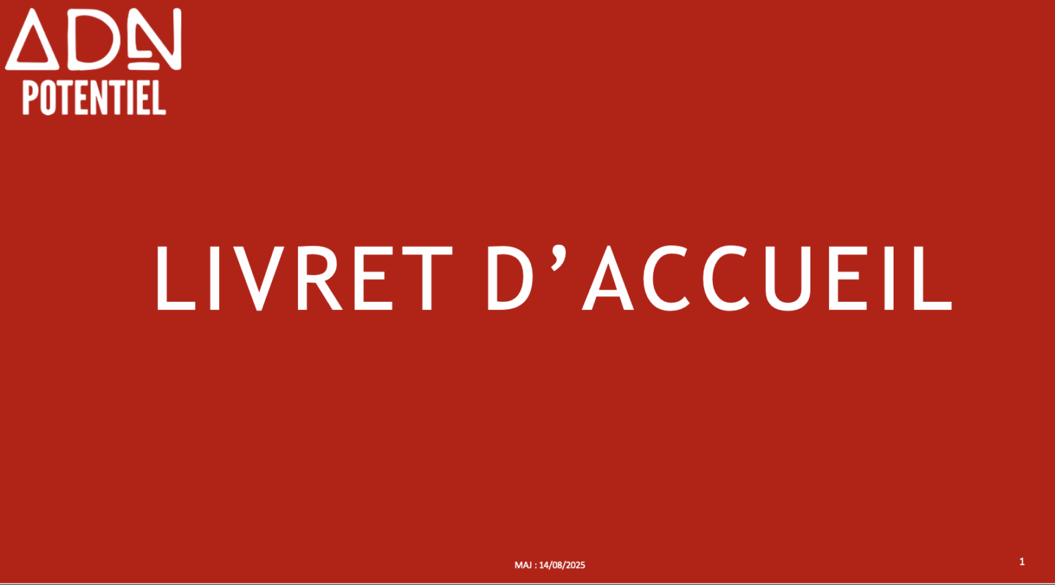 Livret accueil ADN POTENTIEL